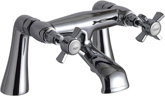 Pure Bath Filler Tap with Dual Cross Handles – Chrome Finish