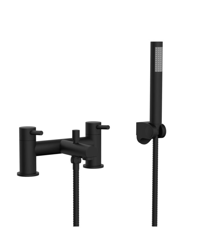 Essence Bath Shower Mixer Matt Black • Shower Kit & Wall Bracket included