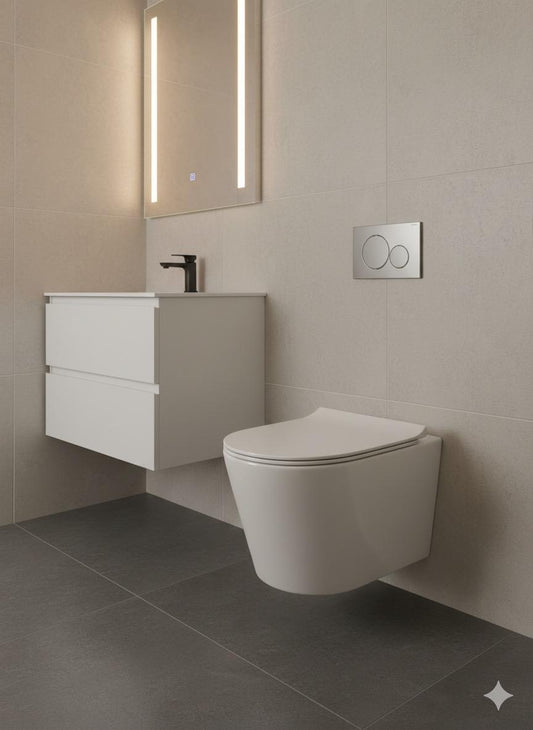Stylish White Wall-Mounted Toilet with Modern Sleek Design 360w x 320h x 510d