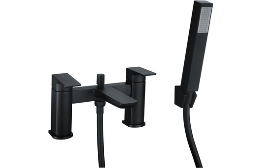 Classsic Bath Shower Mixer Matt Black • Shower Kit & Wall Bracket included