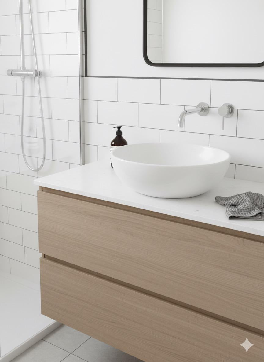 Countertop Basin – 320mm (W) x 145mm (H) x 320mm (D) | Waste Not Included