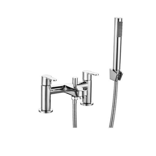 Elite Chrome Bath Shower Mixer Tap with Handheld Shower Kit & Wall Bracket