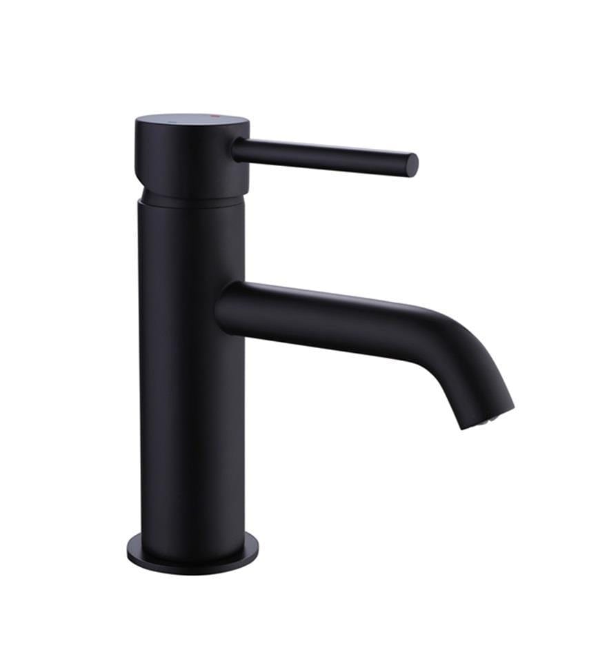 Cascade Mono Basin Mixer Tap Matt Black with Waste – Modern Bathroom Sink Tap