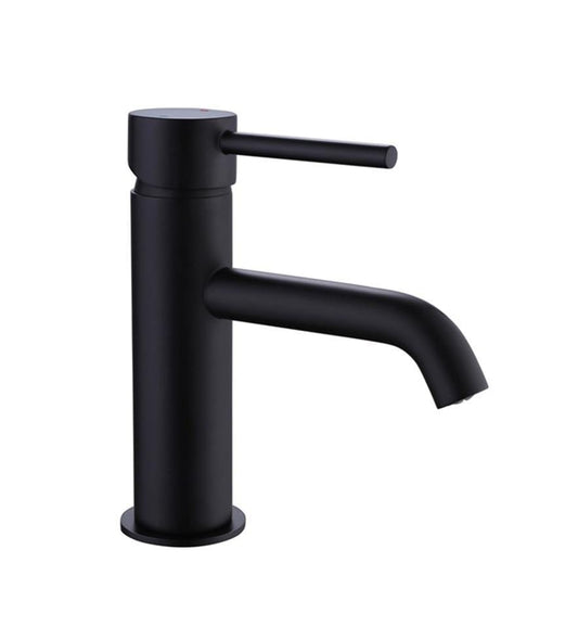 Cascade Mono Basin Mixer Tap Matt Black with Waste – Modern Bathroom Sink Tap