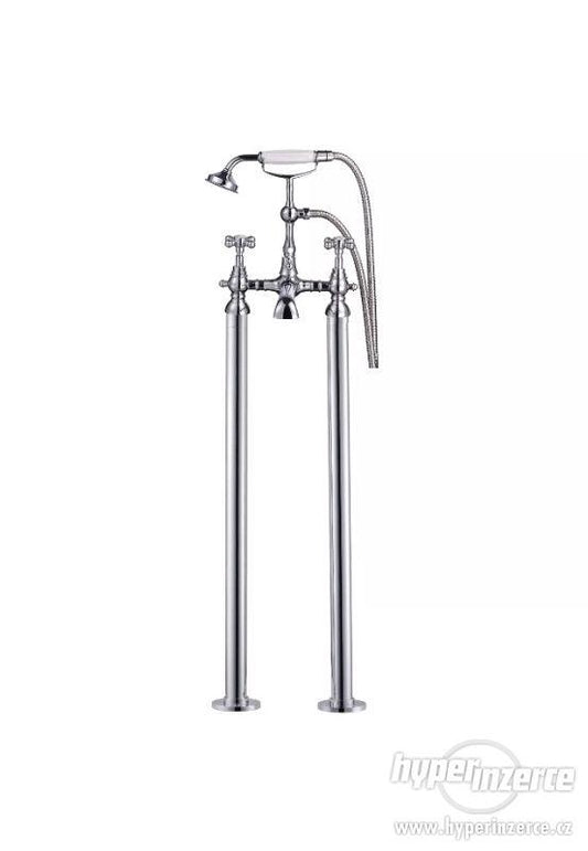 York Freestanding Traditional Bath Shower Mixer Tap with Handset - Chrome