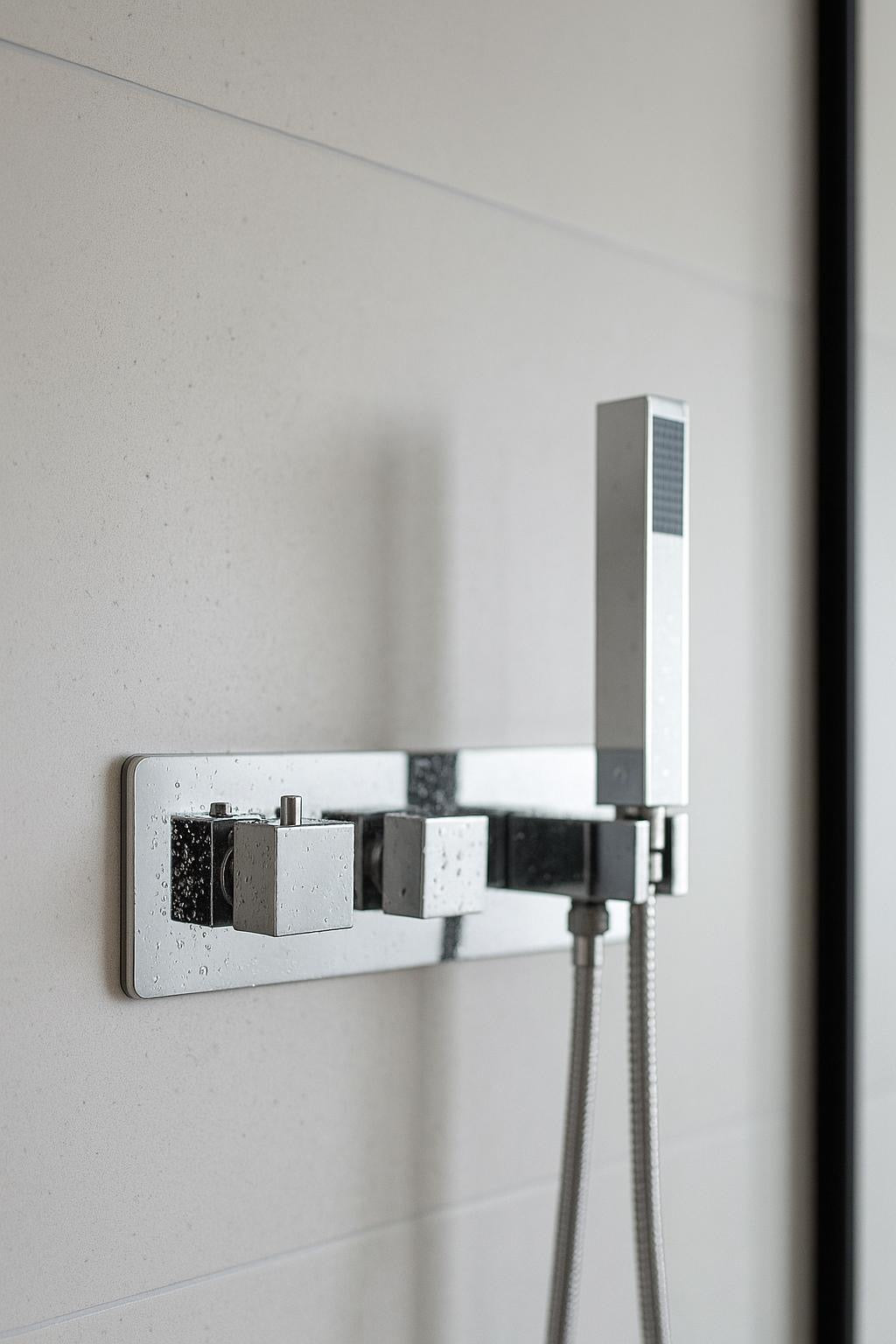 Triple Square Concealed Valve with Square Handset
