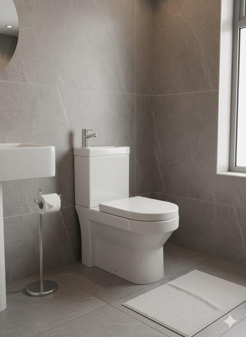 Modern Toilet with Integrated Sink – Saving Dual Flush Design 380w x 410h x 700d
