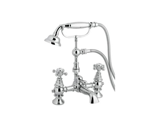 York Traditional Bath Shower Mixer Tap with Shower Kit & Wall Bracket - Chrome