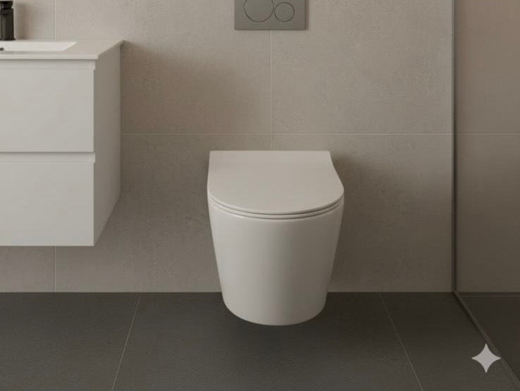 Stylish White Wall-Mounted Toilet with Modern Sleek Design 360w x 320h x 510d