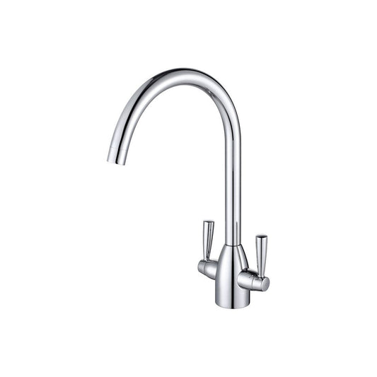 Twin Handle Kitchen Tap – Chrome Lever Handle Swivel Spout
