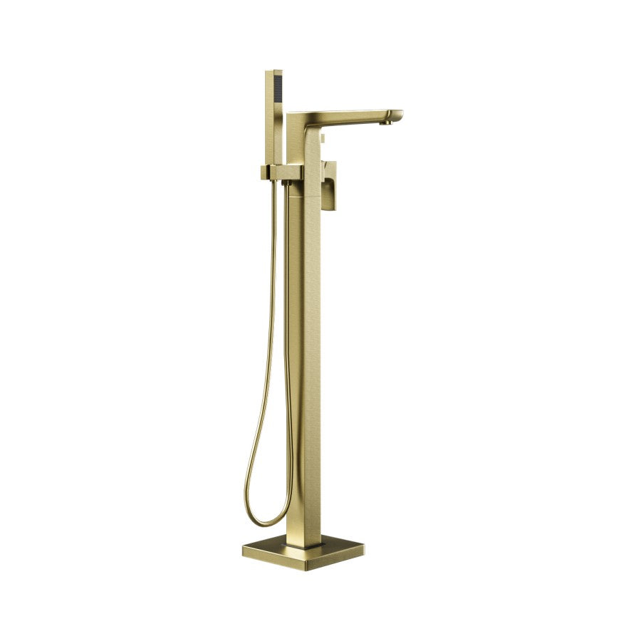Prestige Freestanding Bath Shower Mixer – Modern Brushed Brass Faucet