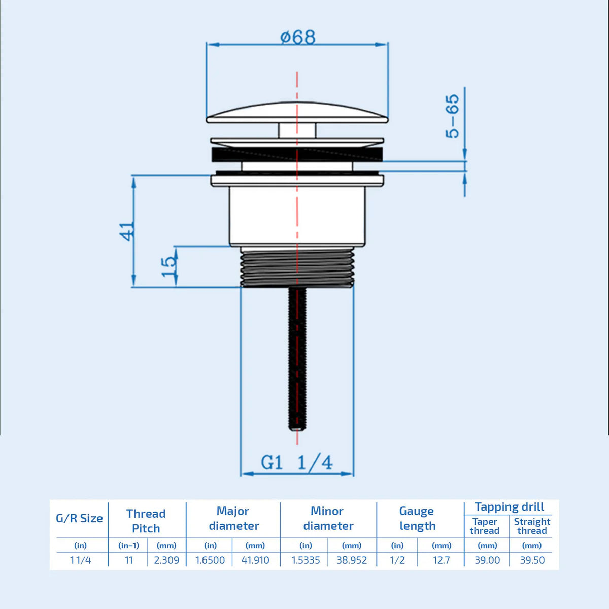 Universal Basin Waste – Brushed Brass Finish for All Basin Types