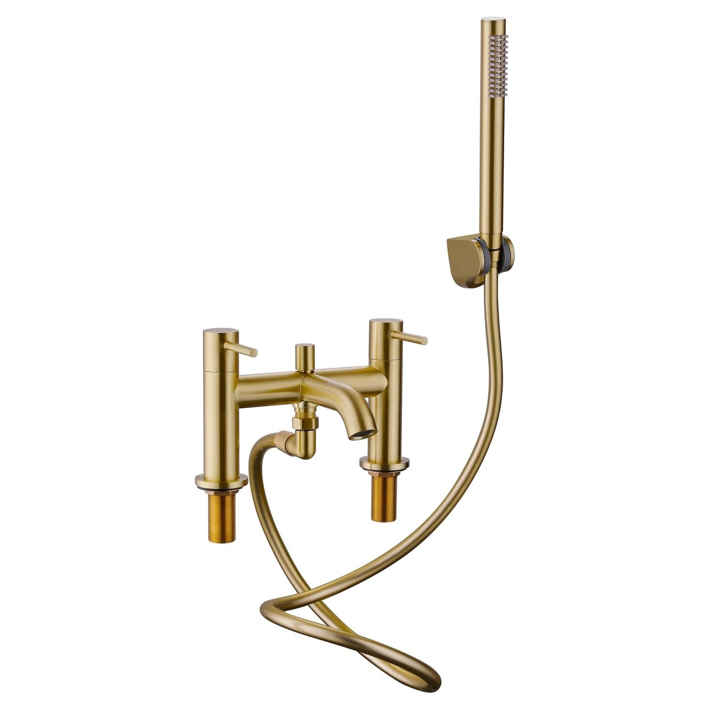 Cascade Bath Shower Mixer Brushed Brass with Shower Kit & Wall Bracket – Luxury Tap