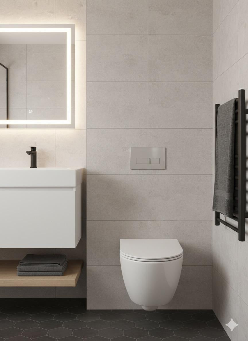 Square Flush Plate Chrome •PUSH Button Can Only Be Used for WC Frame 236w x 152h