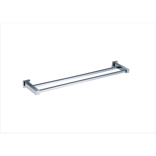 Moda Double Towel Bar – Wall Mounted 2-Tier Chrome Bathroom Towel Holder