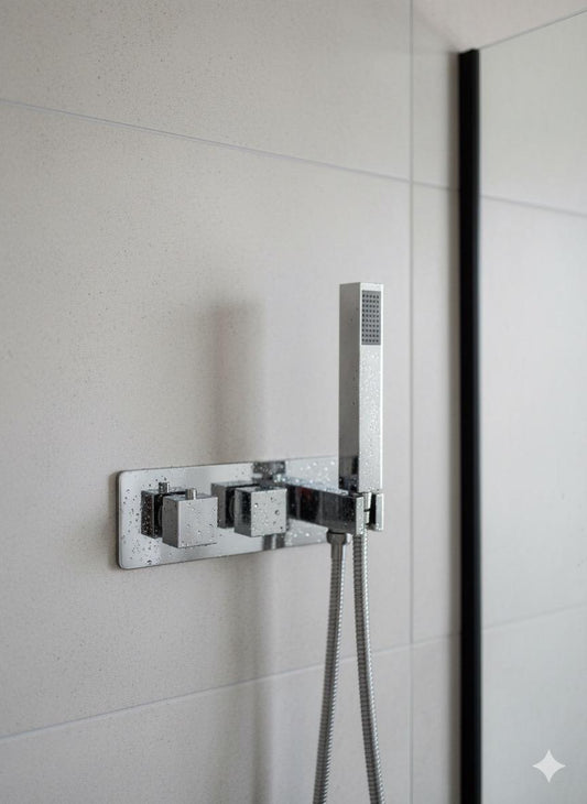 Triple Square Concealed Valve with Square Handset