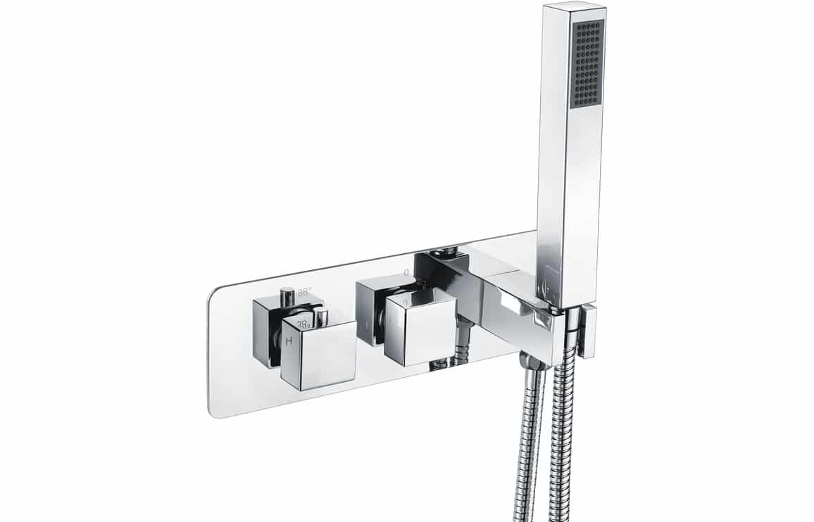 Triple Square Concealed Valve with Square Handset