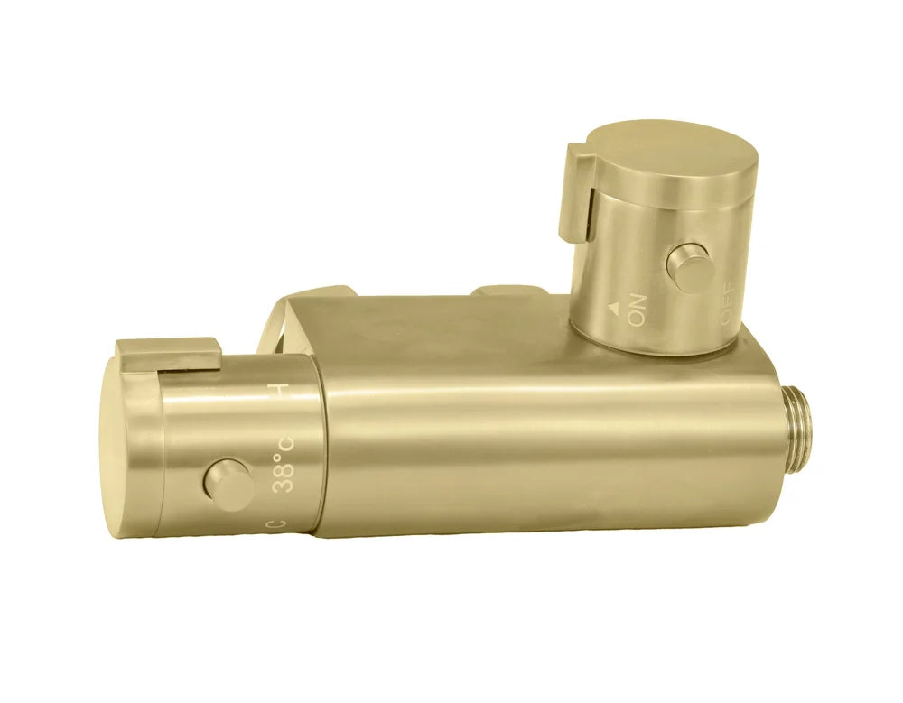 Mini Thermostatic Control Bidet Valve with Handheld Spray – Brushed Brass