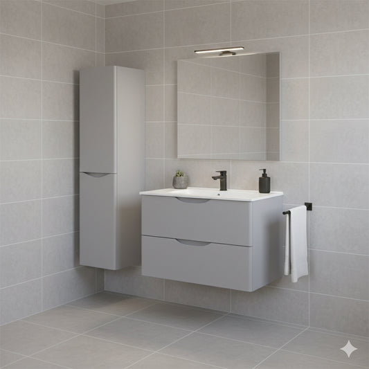 WELTA Tallboy Storage Cabinet – Matt Grey | 400w x 1500h x 300d