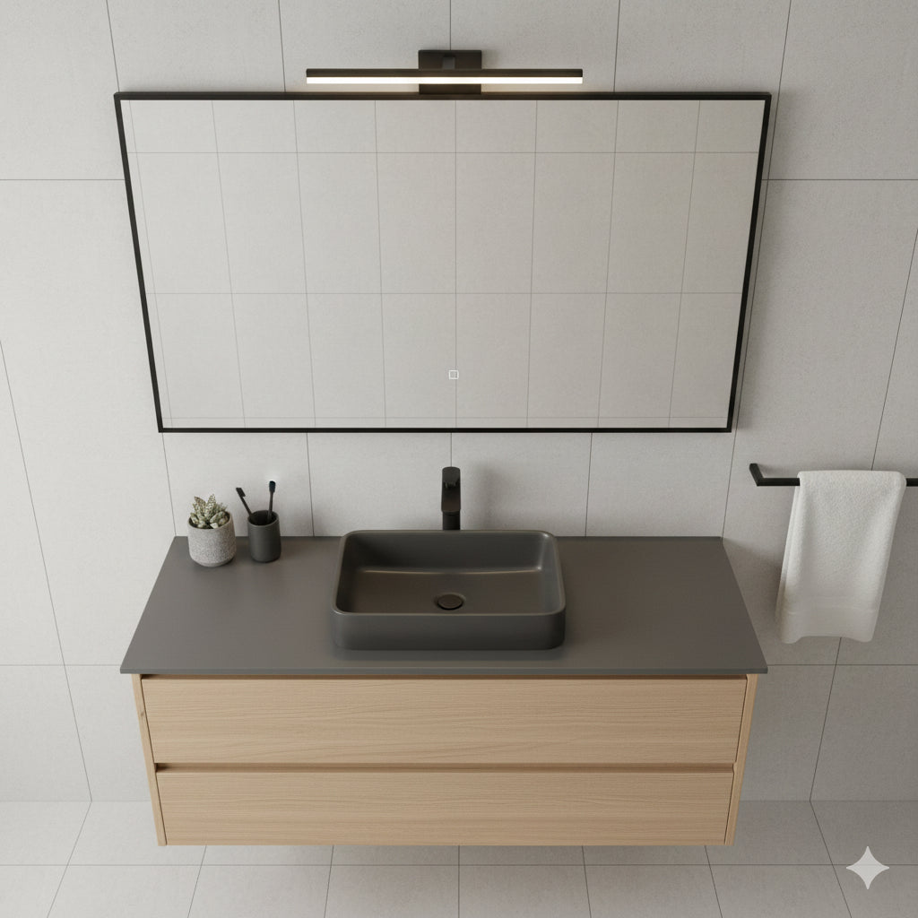 DEVON / HARROW Vanity Worktop – Matt Grey Finish