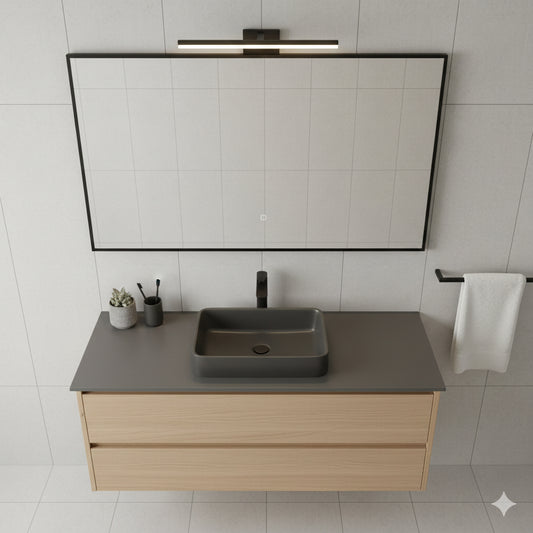 DEVON / HARROW Vanity Worktop – Matt Grey Finish