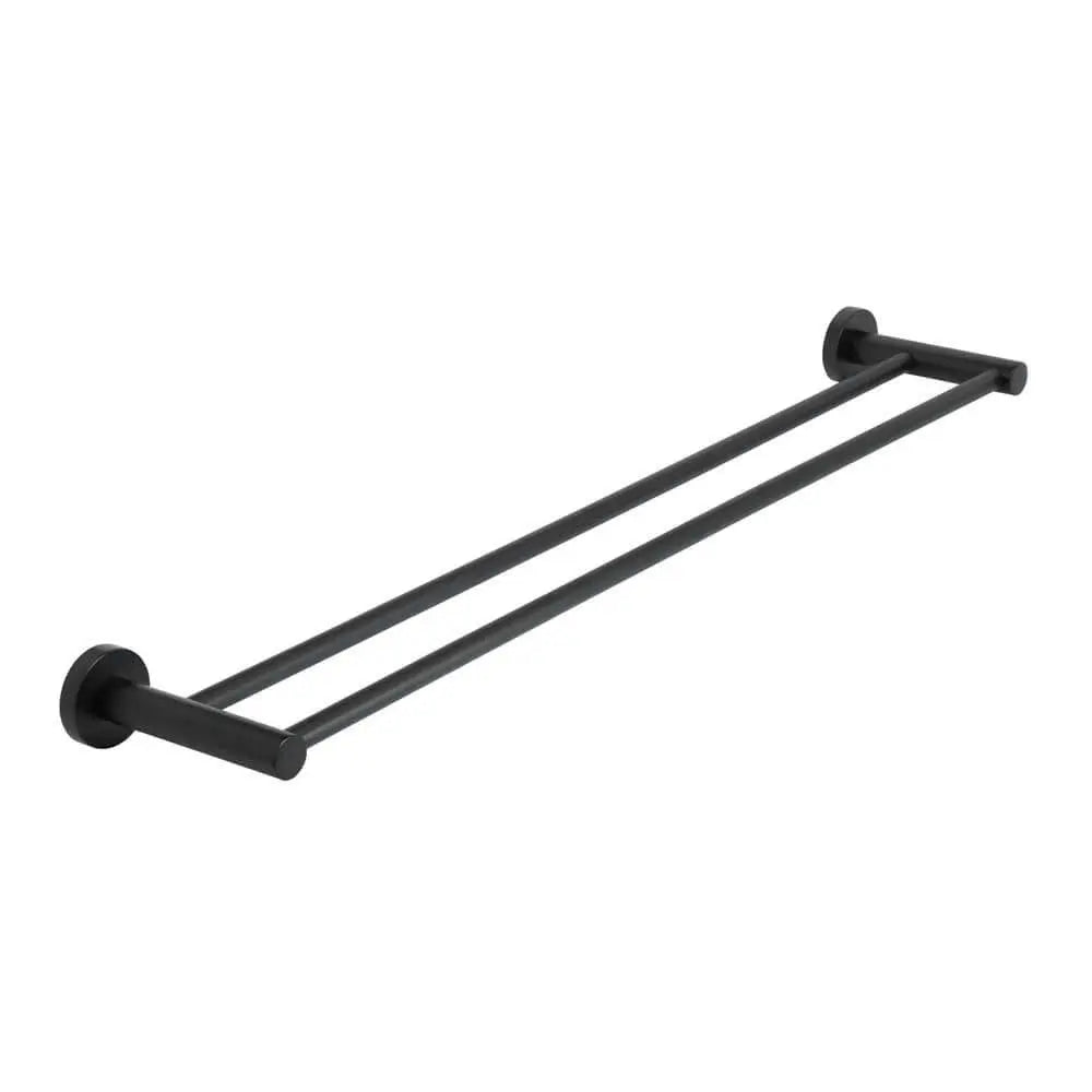 Alpha Matte Black Double Towel Bar – Wall Mounted Bathroom Towel Holder
