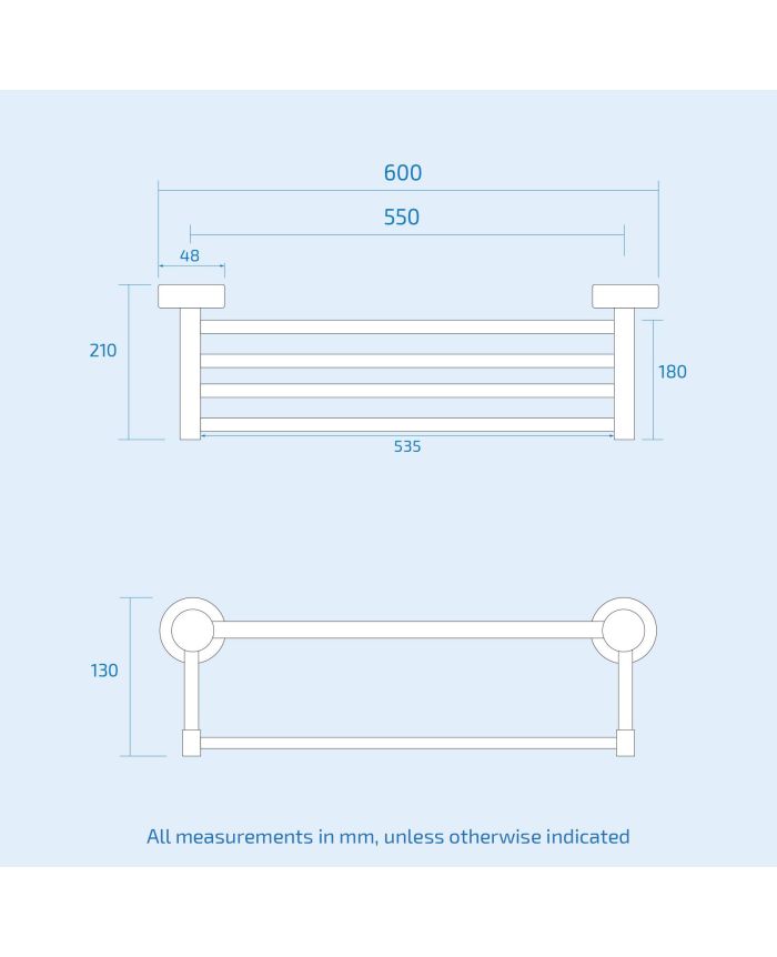 Alpha Matte Black Glass Shelf – Wall Mounted Bathroom Storage Rack