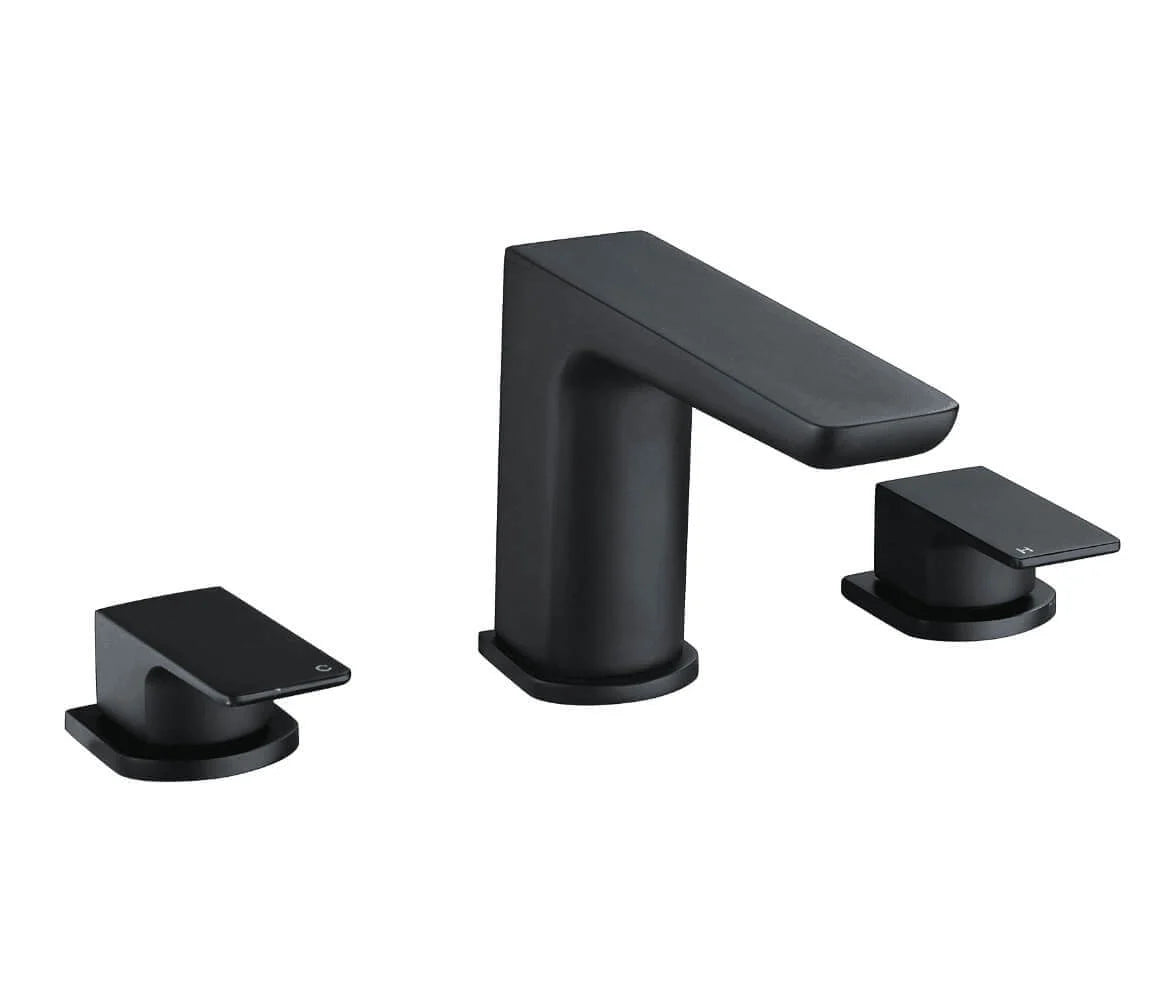 Prestige 3-Hole Deck Mounted Bath Mixer – Modern Matt Black Tap Set
