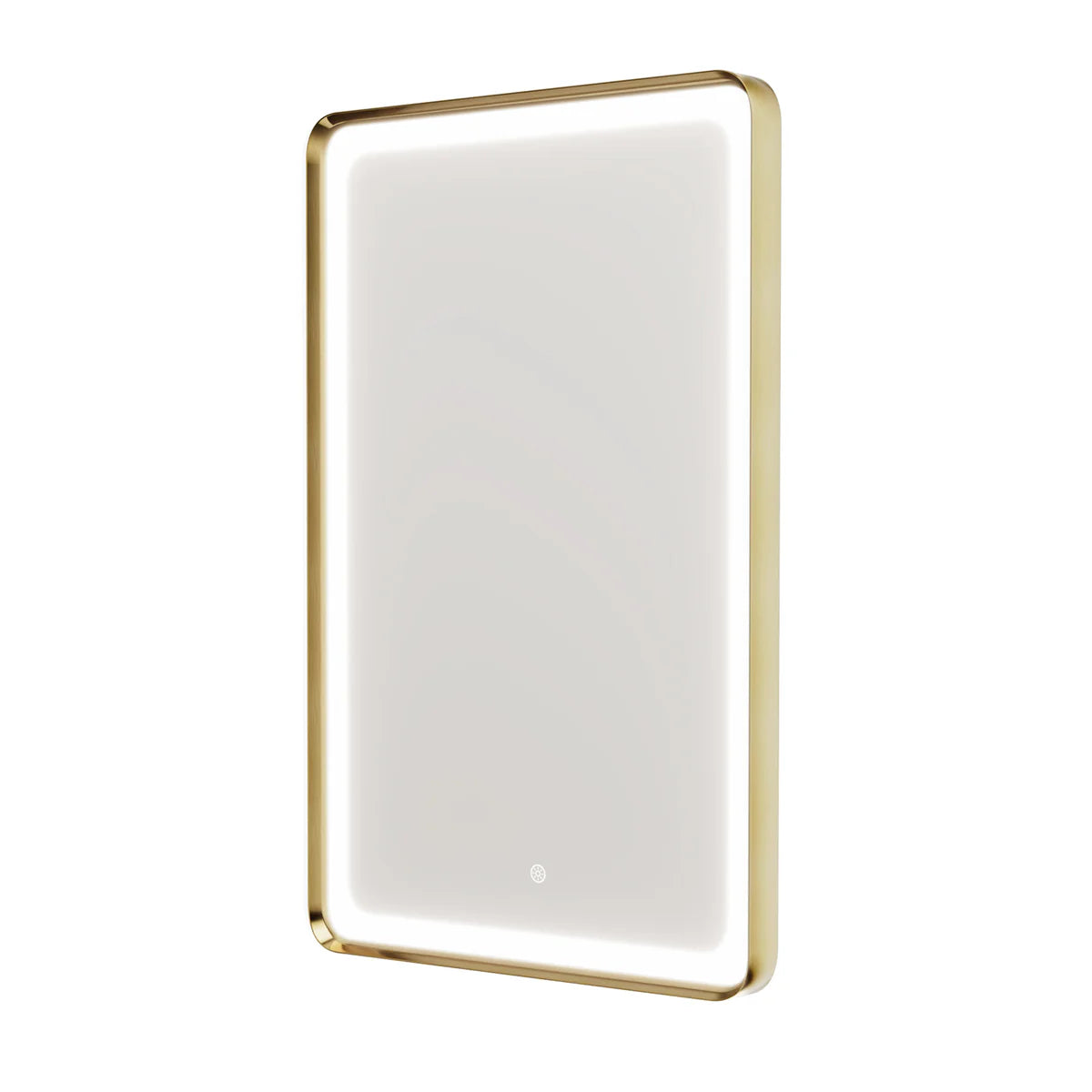LED Rectangle Bathroom Mirror 500x700mm Brushed Brass with LED Demister