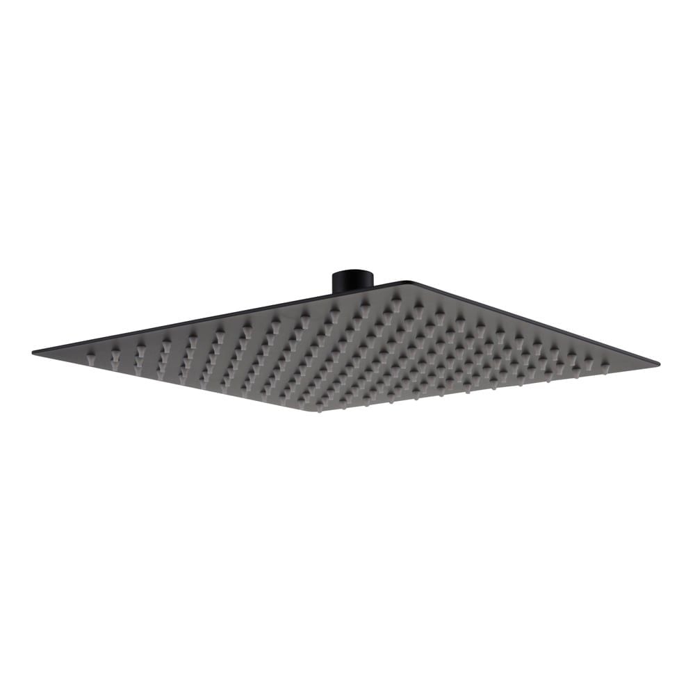 Square Ultra Slim Rainfall Shower Head 250mm Matt Black
