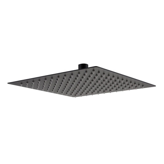 Square Ultra Slim Rainfall Shower Head 250mm Matt Black