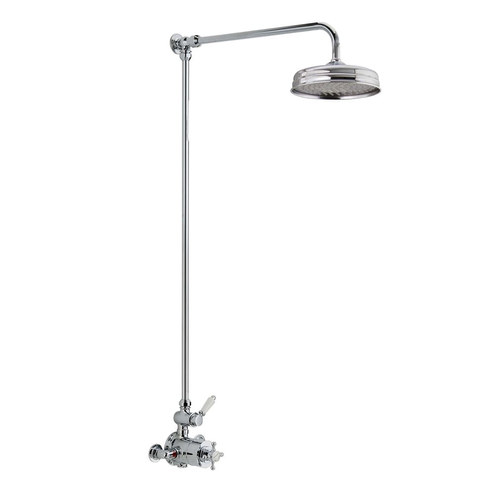 Exposed Thermostatic Shower System – Chrome Wall Mounted Rainfall Shower Set