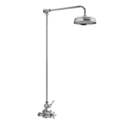 Exposed Thermostatic Shower System – Chrome Wall Mounted Rainfall Shower Set