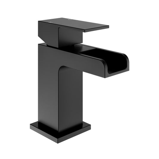 Zenith Mini Mono Basin Mixer Tap Matt Black with Waste Included