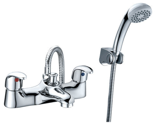 Titan Bath Shower Mixer with Shower Kit & Wall Bracket - Chrome Finish