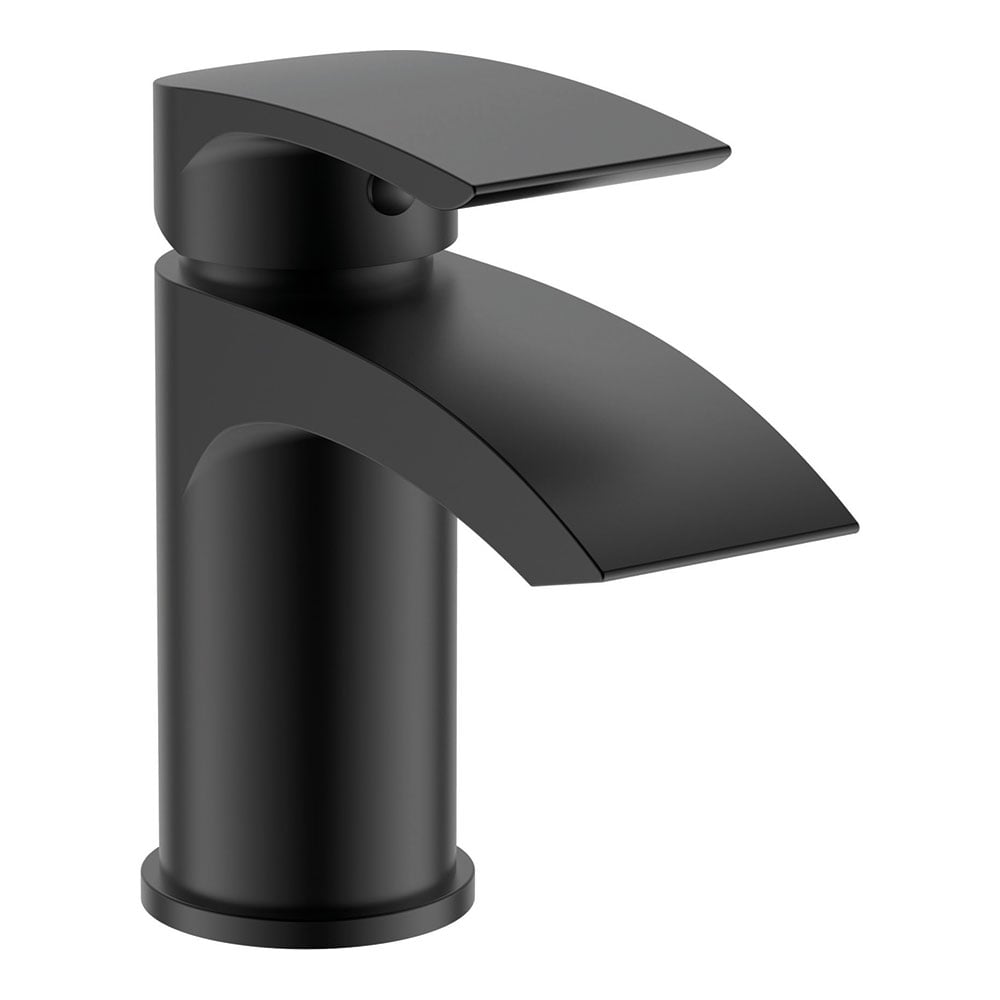 Sleek Mini Mono Basin Mixer Tap – Matt Black Bathroom Faucet with Waste