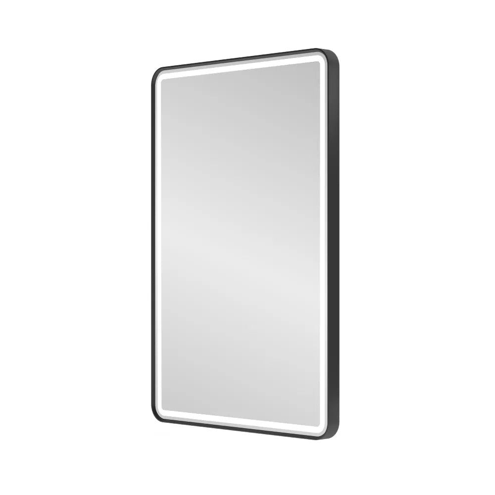 LED Rectangle Bathroom Mirror 500x700mm Matt Black with LED Lighting