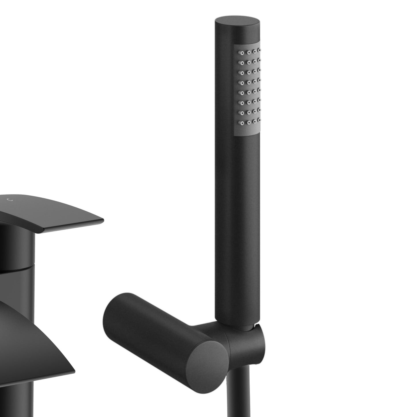 Sleek Matt Black Bath Shower Mixer Tap – With Shower Kit & Wall Bracket