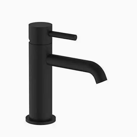 Cascade Mini Mono Basin Mixer Tap Matt Black with Waste – Compact Sink Tap