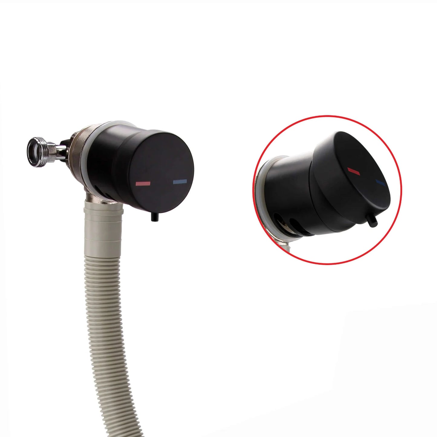 Round Bath Filler & Overflow Kit – Matt Black with Integrated Waste