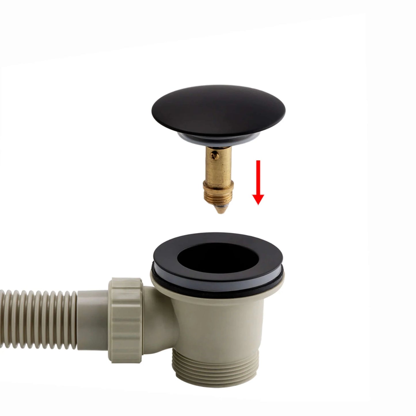 Round Bath Filler & Overflow Kit – Matt Black with Integrated Waste