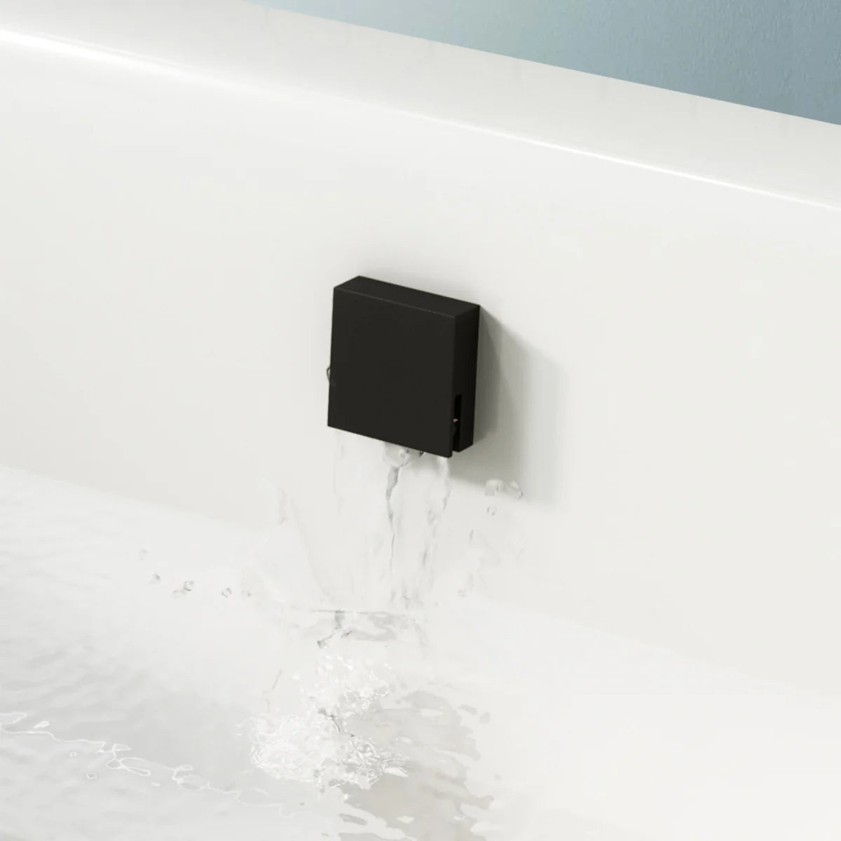 Square Bath Filler & Overflow Kit – Matt Black Finish