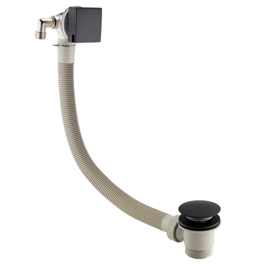 Square Bath Filler & Overflow Kit – Matt Black Finish
