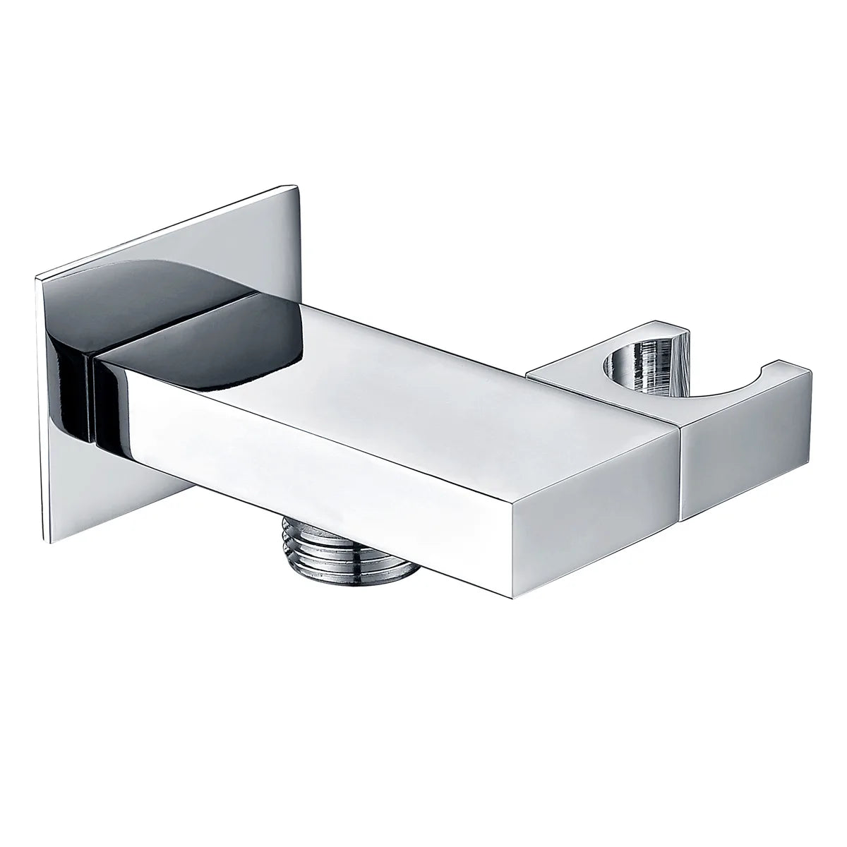 Square Shower Handset Wall Bracket with Wall Outlet – Modern Bathroom Fixture