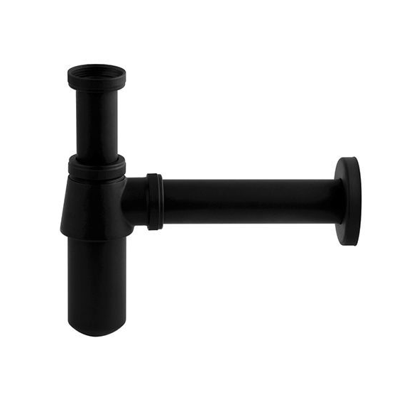 Basic Matt Black Bottle Trap – Sleek Finish for Washbasins