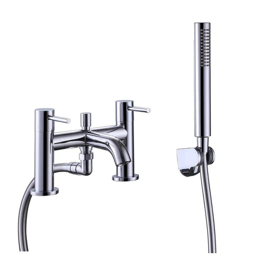 Cascade Bath Shower Mixer with Shower Kit & Wall Bracket – Chrome Finish Tap