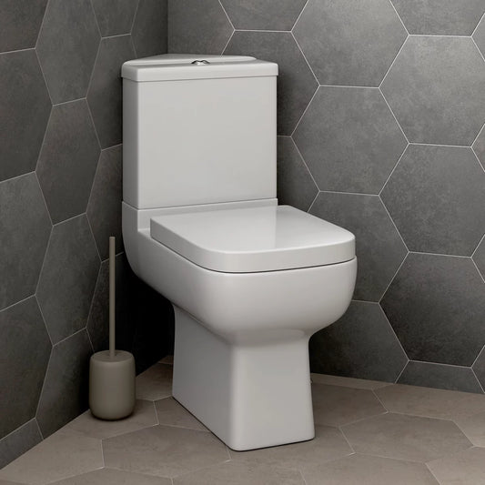 Modern Corner Close-Coupled Toilet – Space-Saving WC with Soft 360w x 400h x 605d