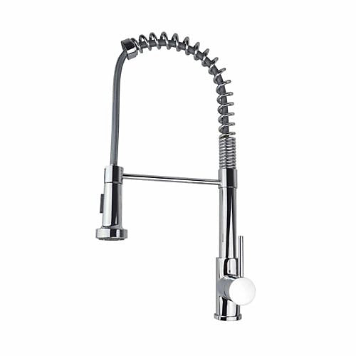 Modern Pull Out Kitchen Tap | Chrome Finish Sink Mixer Faucet with Spray
