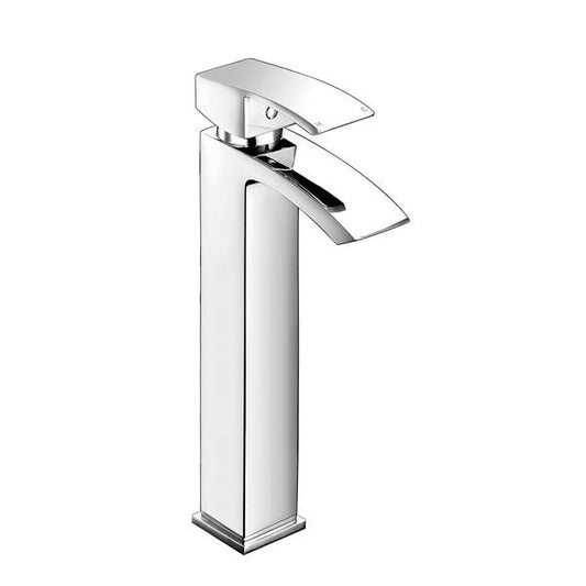 Tall Basin Mixer Tap – Modern Chrome Waterfall Faucet for Countertop Sinks