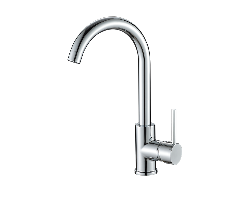 Modern Single Handle Kitchen Mixer Tap – Chrome Swivel Spout Sink Faucet